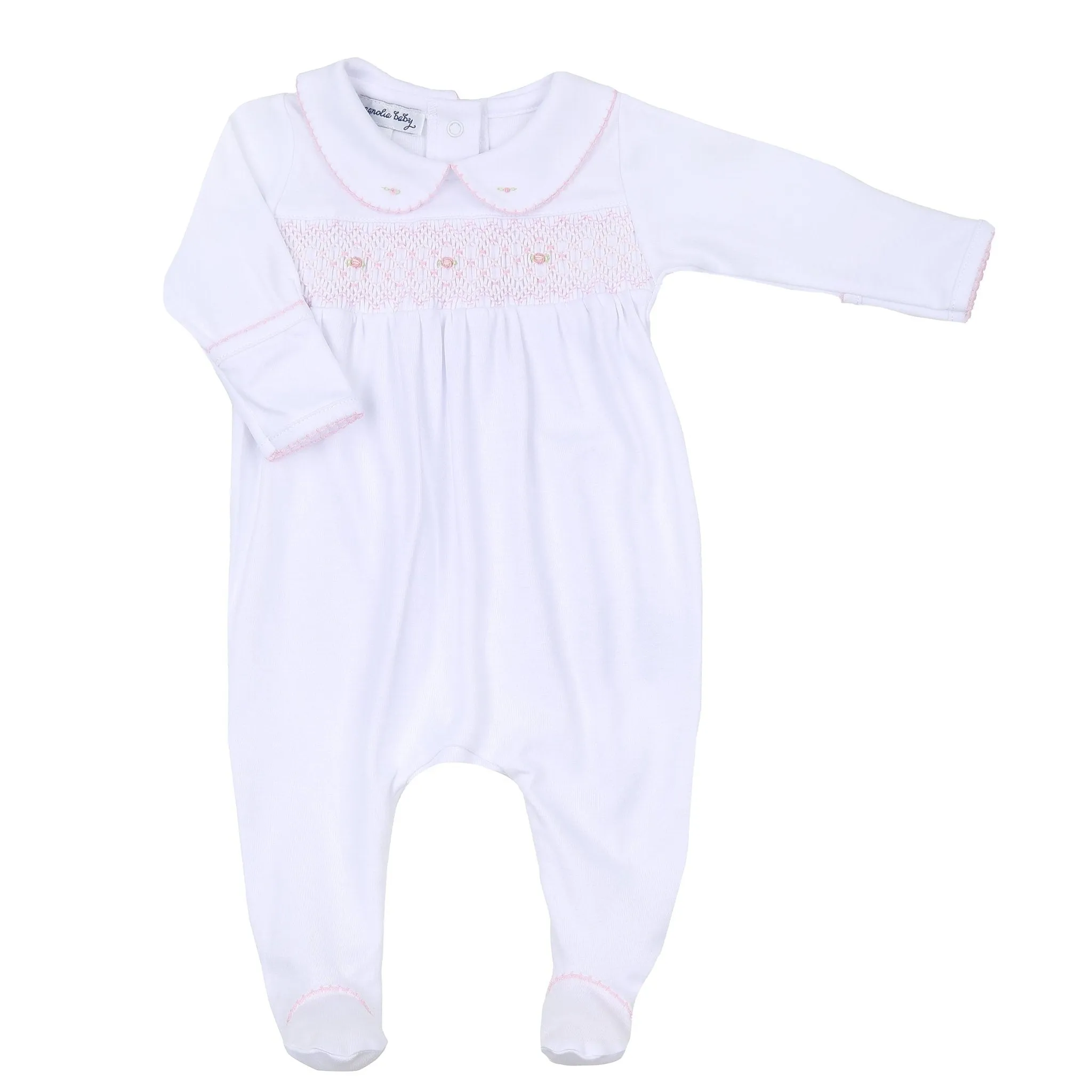 Lilly  & Lucas Smocked Footie - Pink