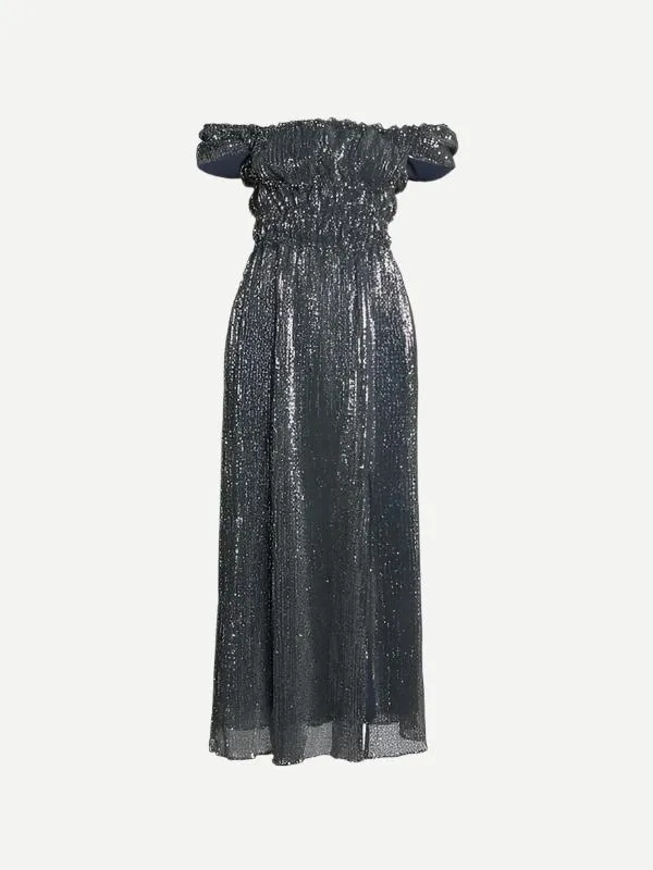 Lily Dress in Midnight Silver