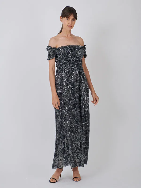 Lily Dress in Midnight Silver