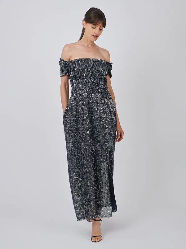 Lily Dress in Midnight Silver