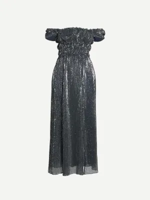 Lily Dress in Midnight Silver