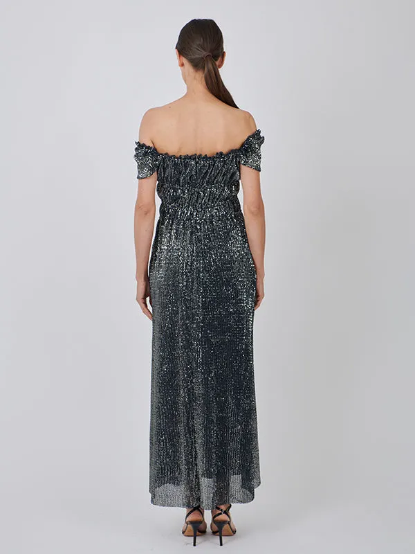 Lily Dress in Midnight Silver