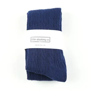 Little Stocking Co Cable Knit Tights - Navy