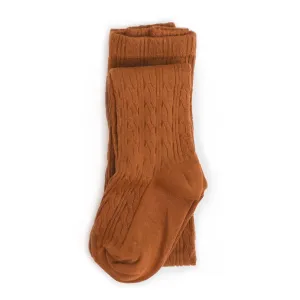 Little Stocking Co Cable Knit Tights - Sugar Almond