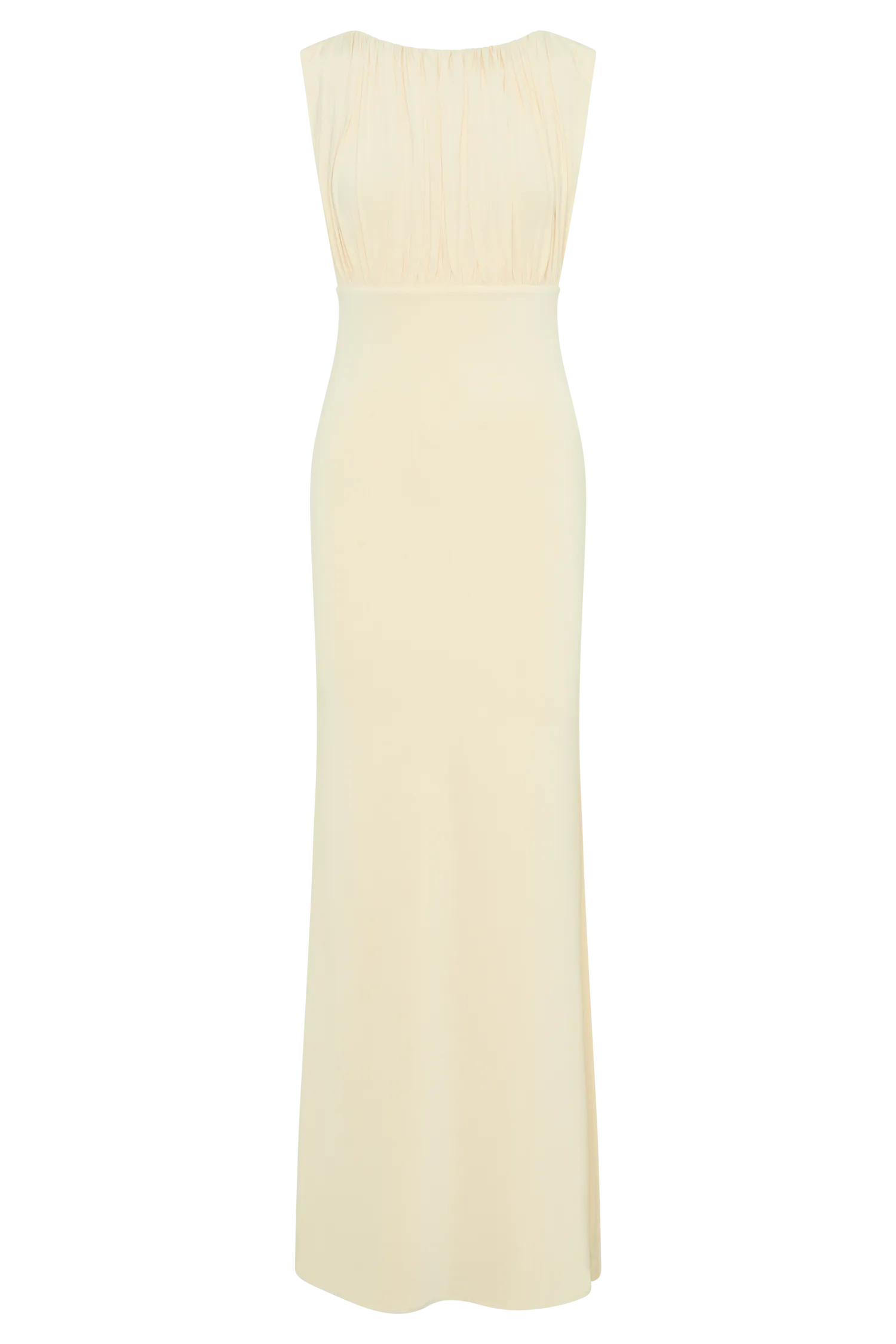 Malia Slinky Ruched Maxi Dress - Ivory