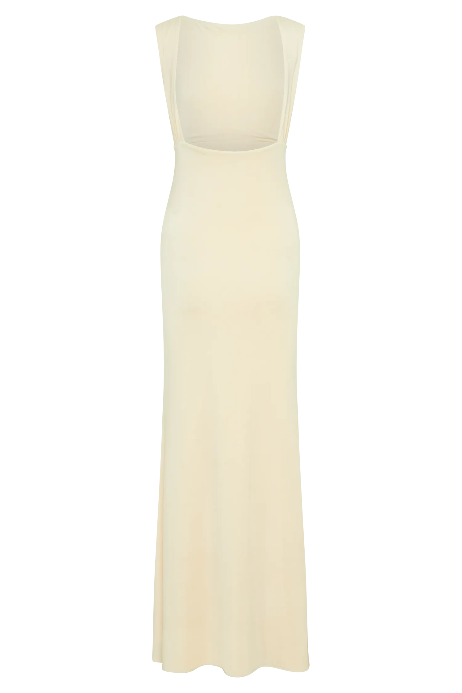 Malia Slinky Ruched Maxi Dress - Ivory