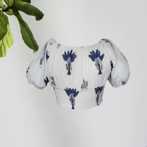 Marina Blouse- Indigo Palm