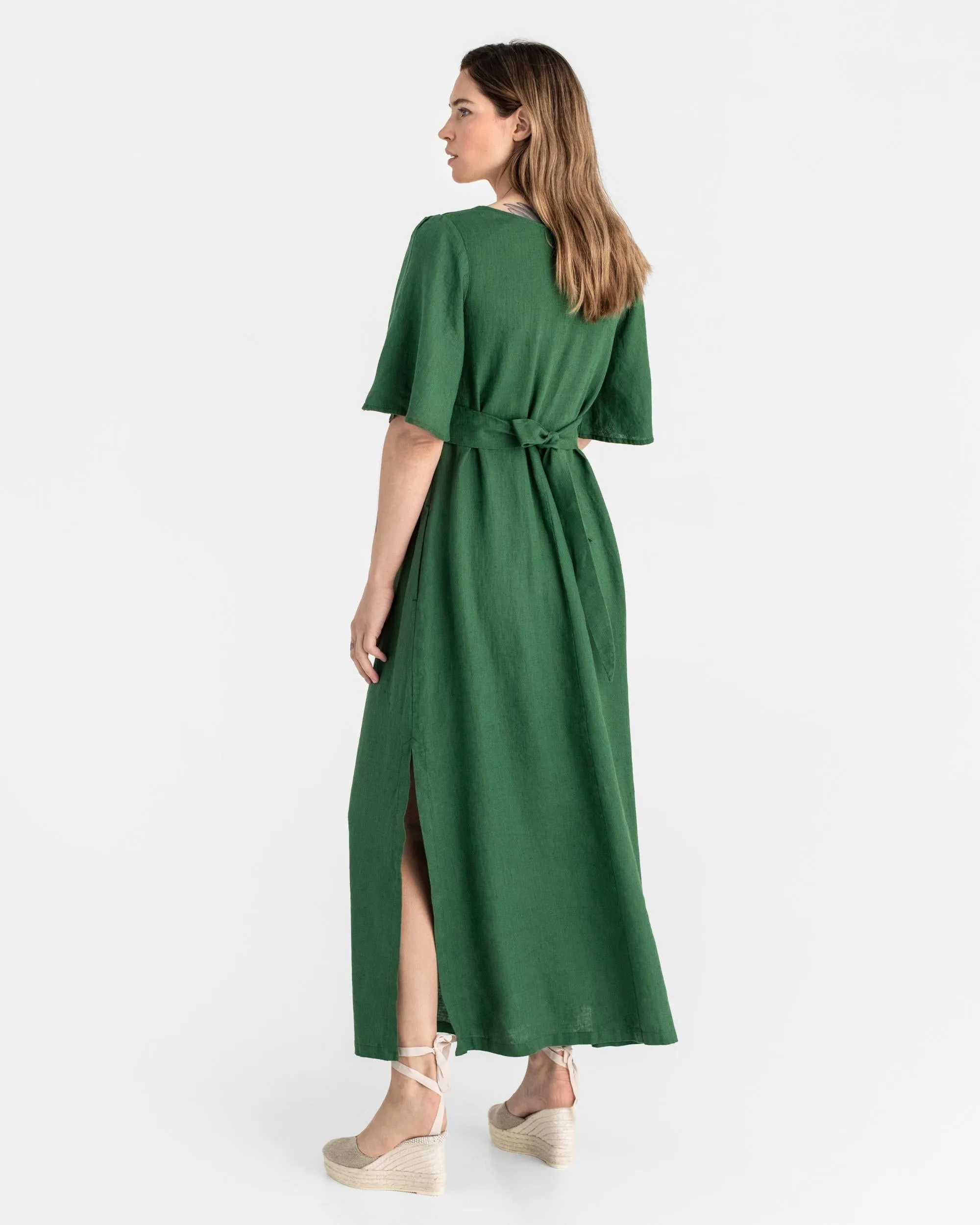 Maxi linen dress AGRA in Green