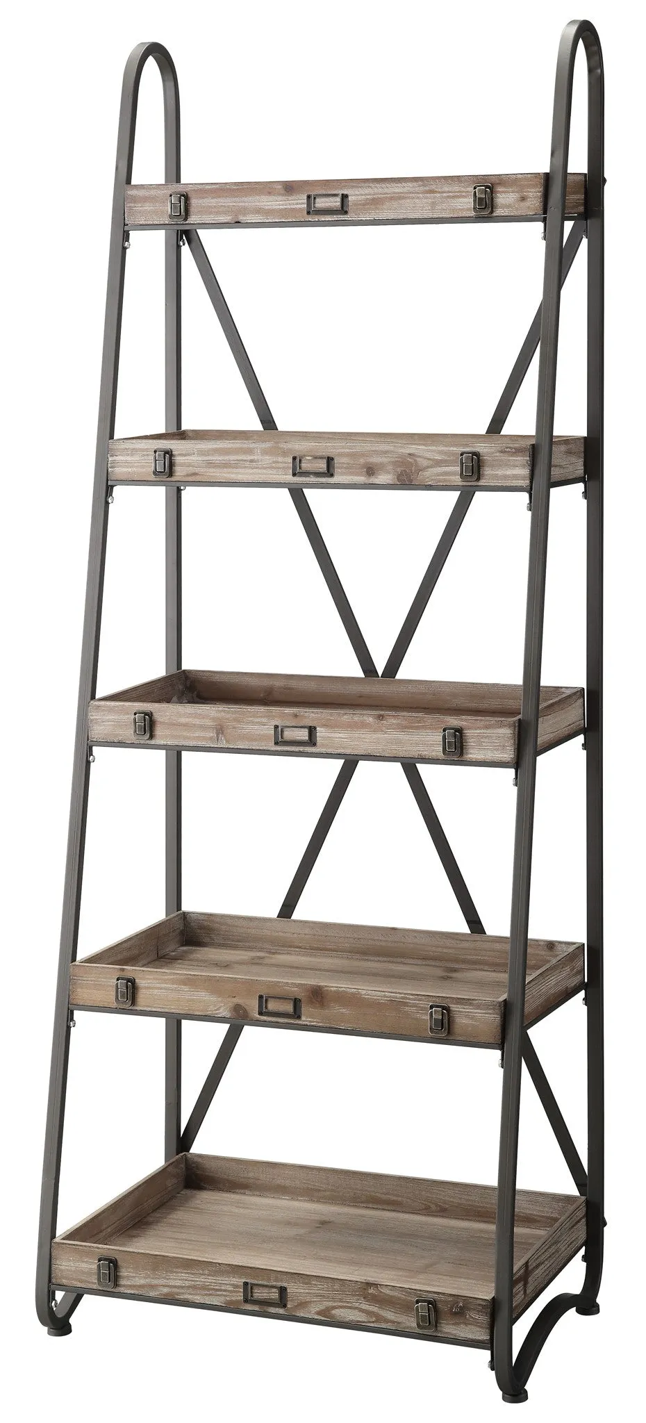 Metal And Wood Tiered Etagere