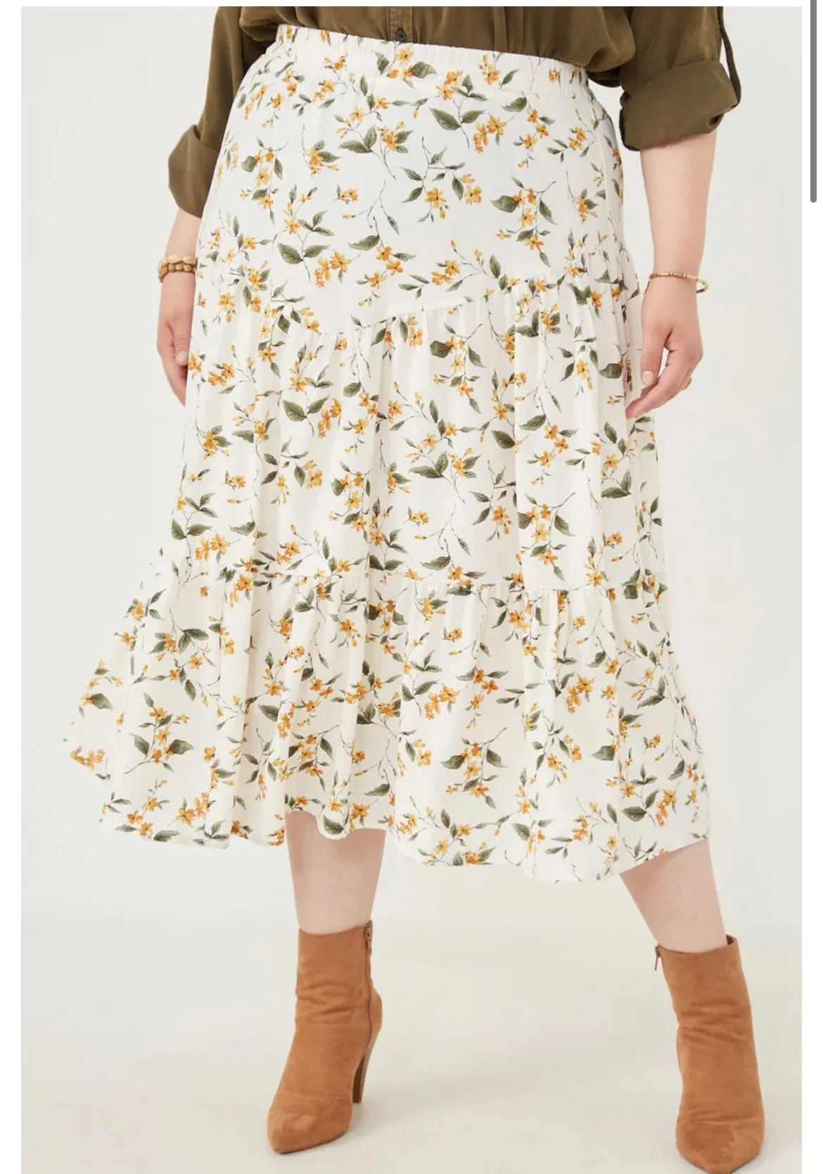 Midi Floral Skirt