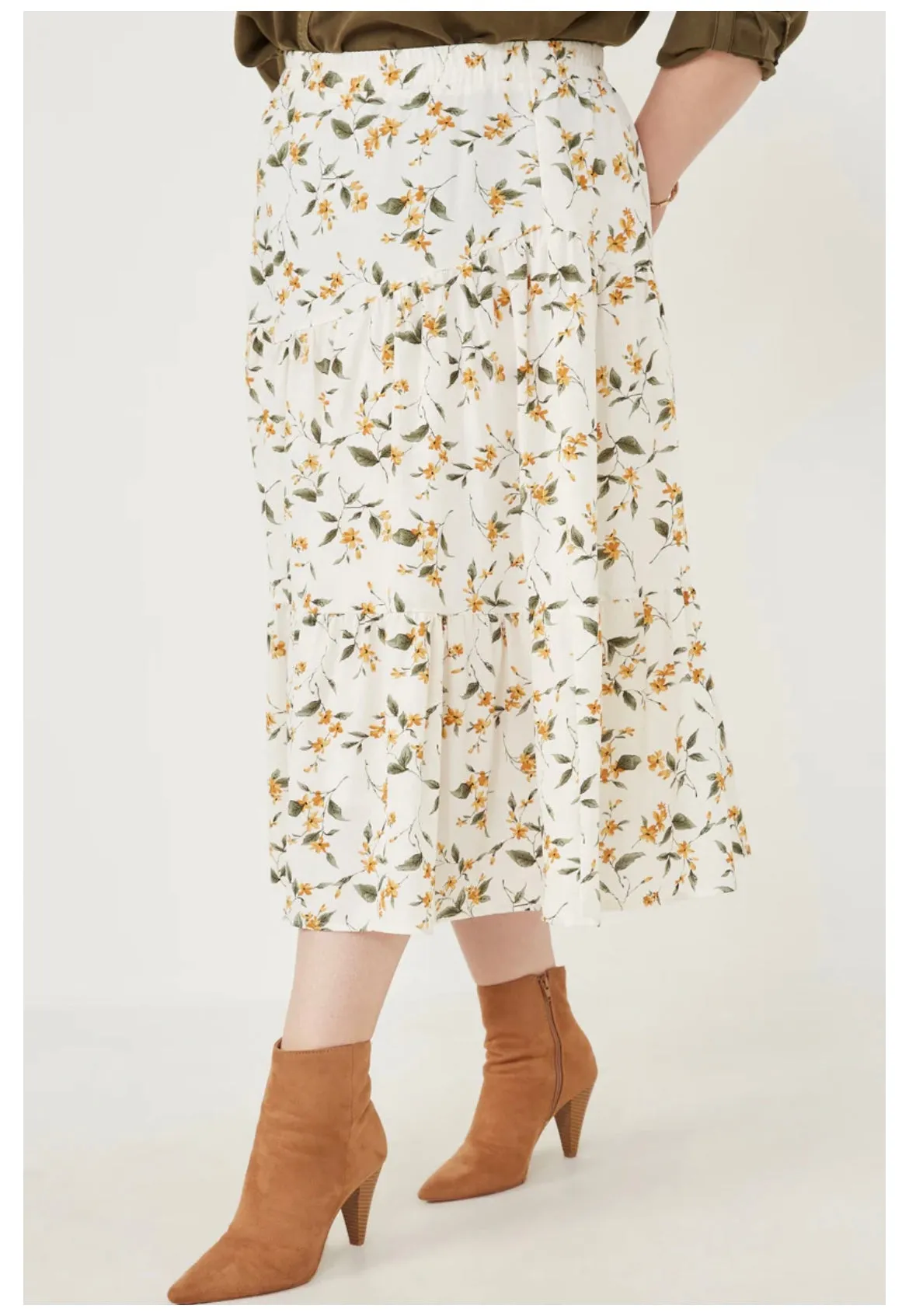 Midi Floral Skirt