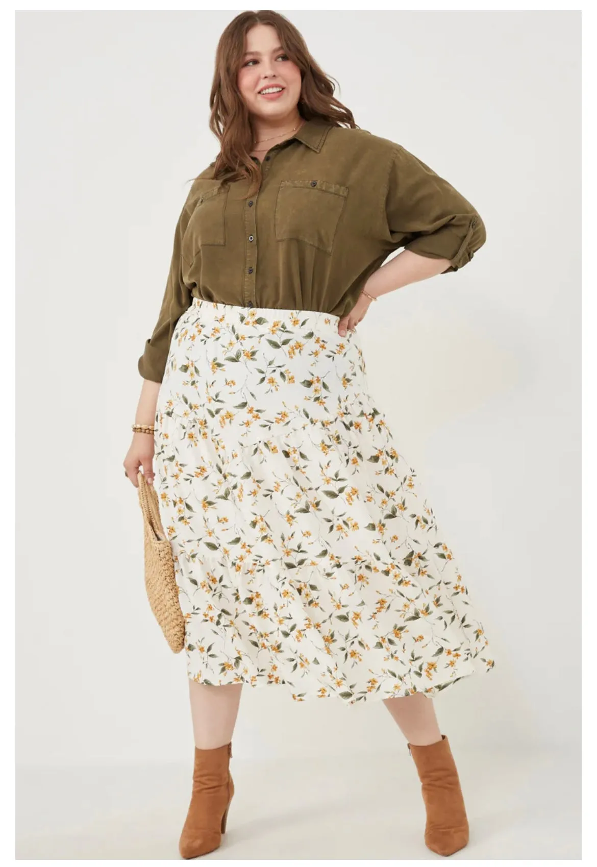 Midi Floral Skirt