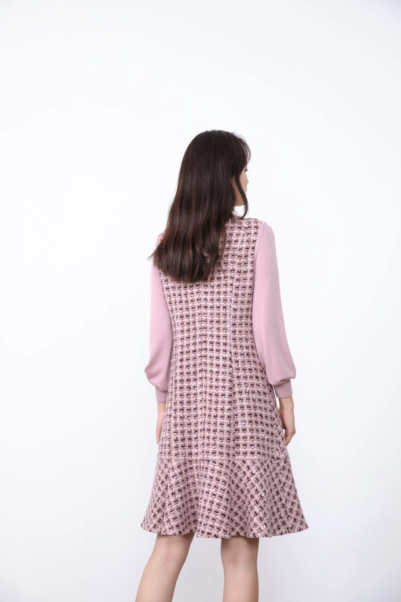 Mist Pink Tweed Dress