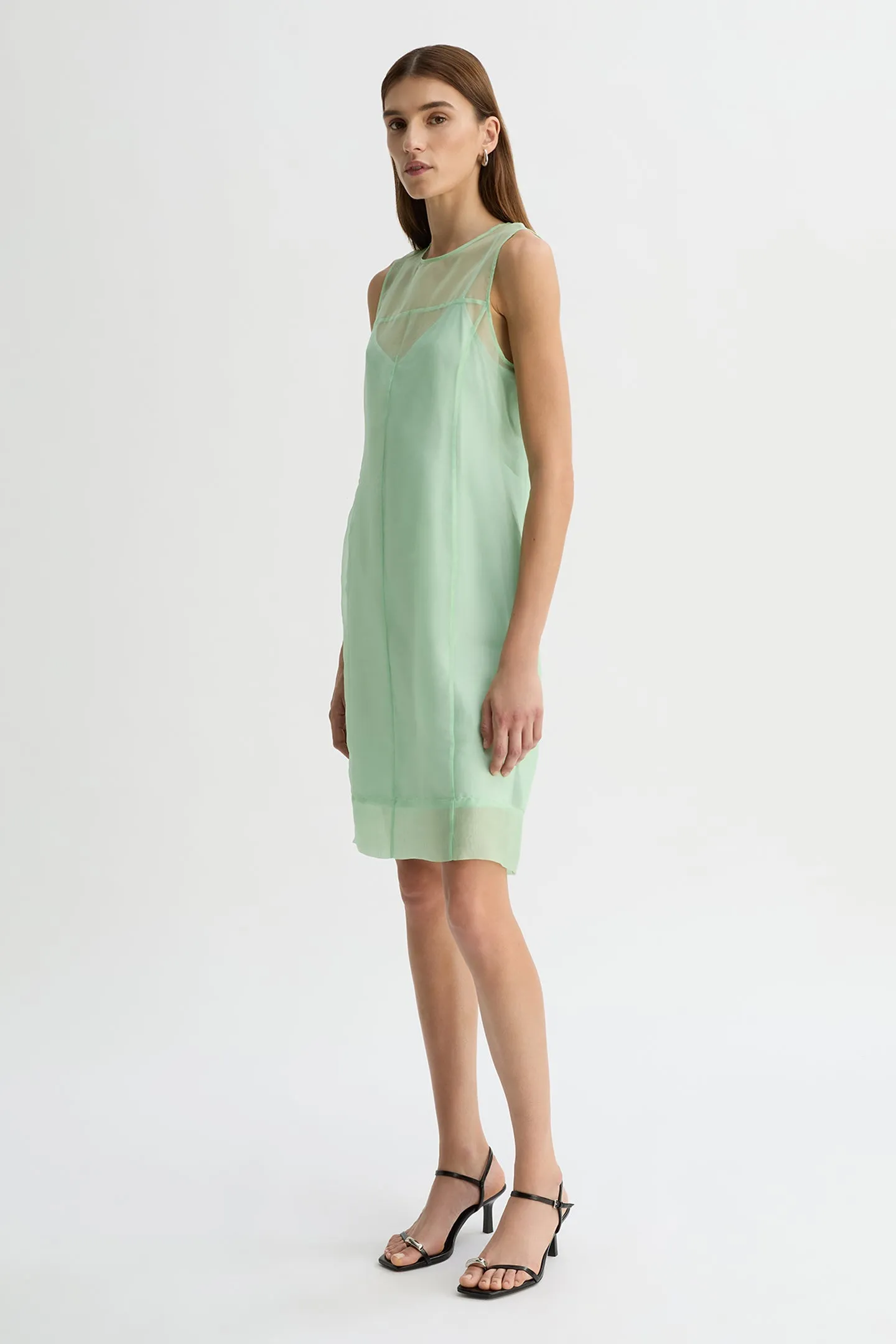 NAOMI SILK ORGANZA MIDI DRESS