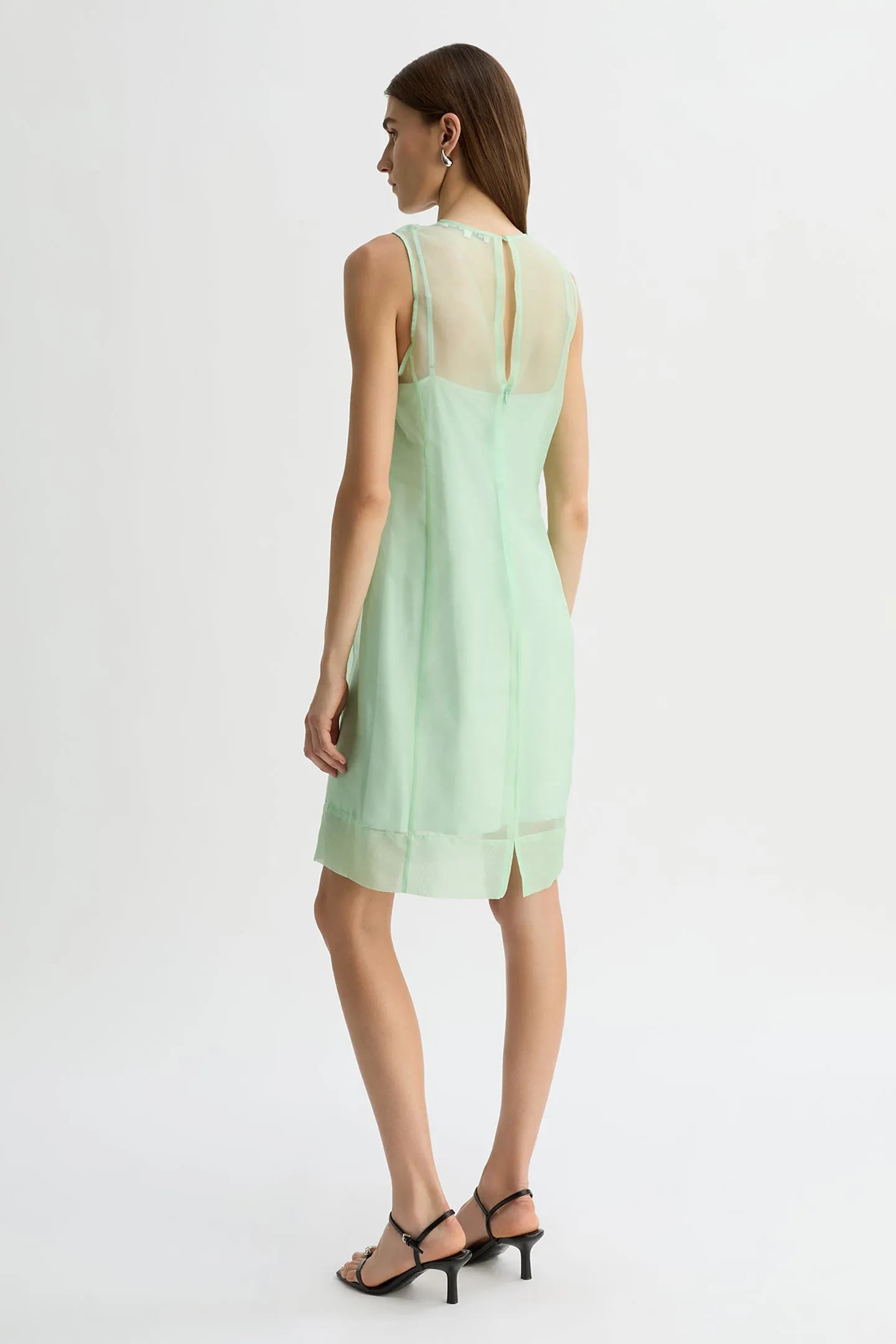 NAOMI SILK ORGANZA MIDI DRESS