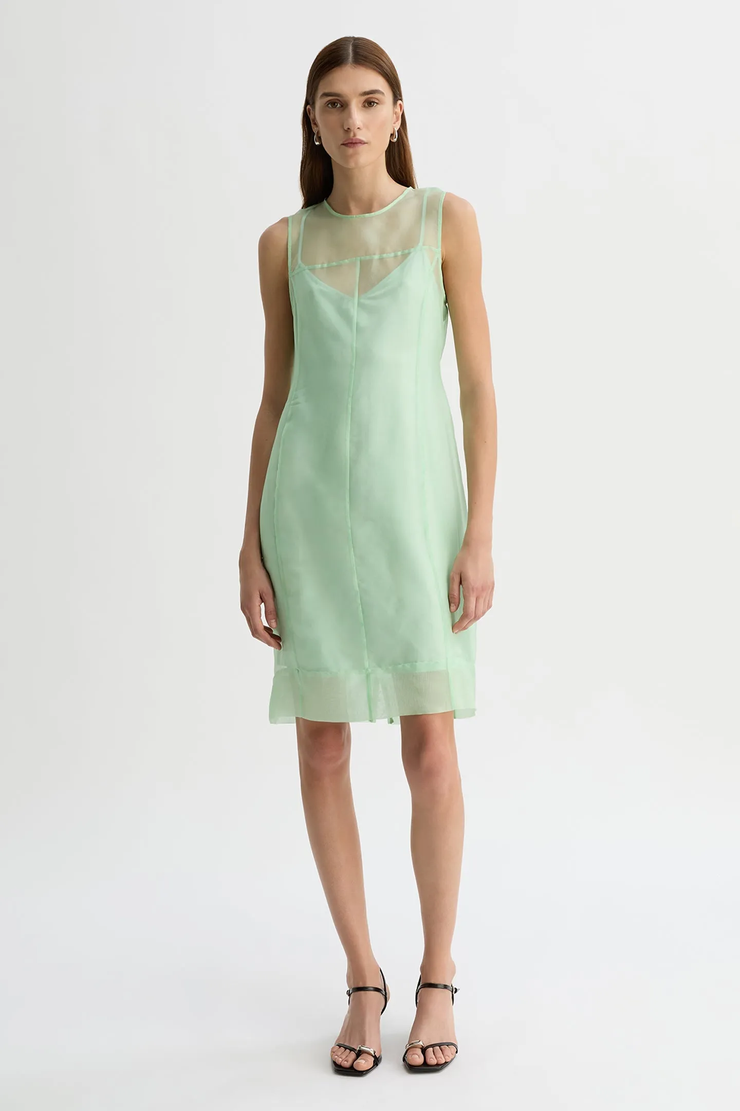 NAOMI SILK ORGANZA MIDI DRESS