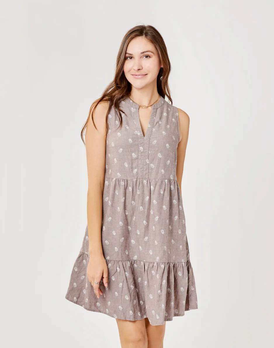 Nellie Linen Dress: Dark Fawn Dakota