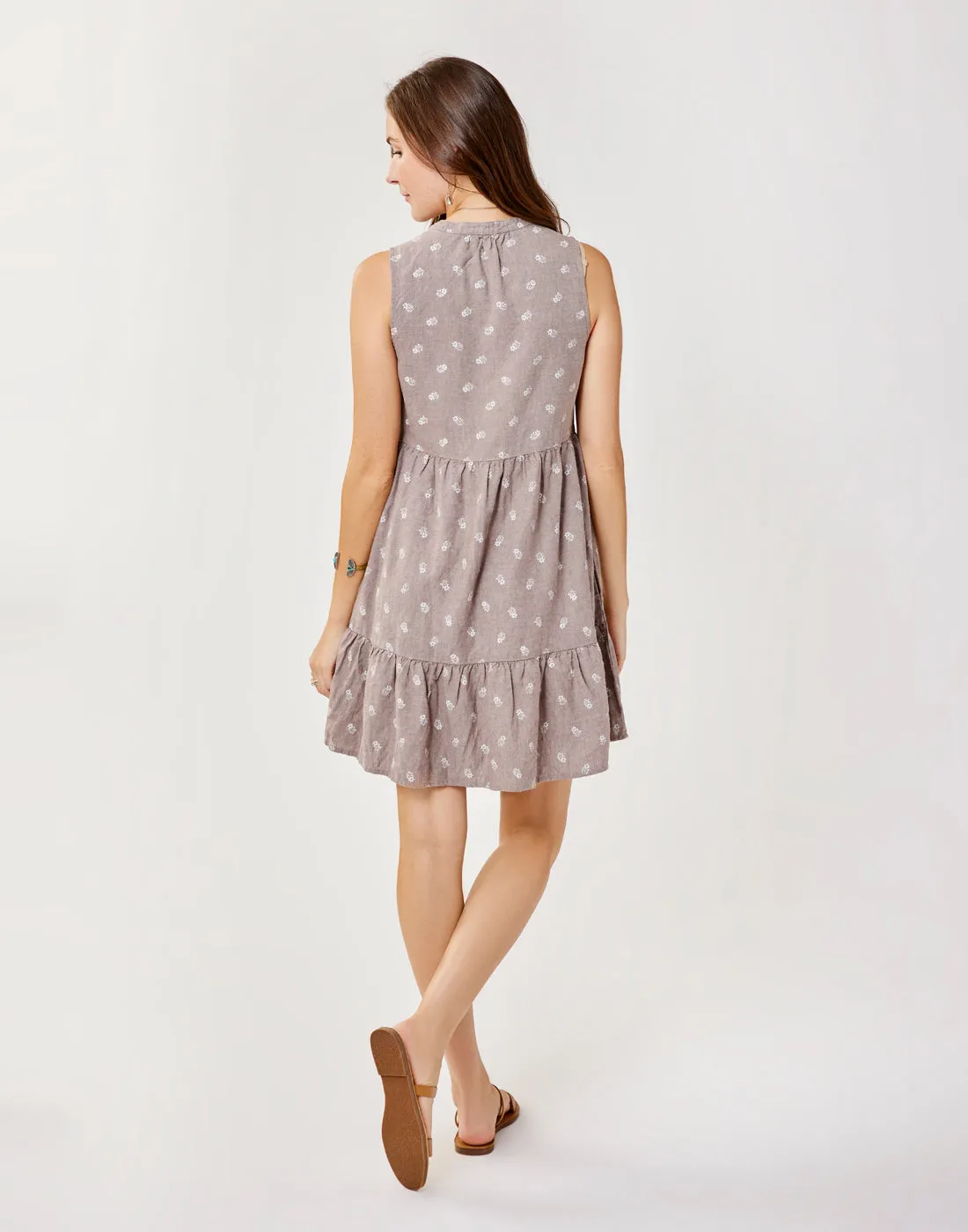 Nellie Linen Dress: Dark Fawn Dakota