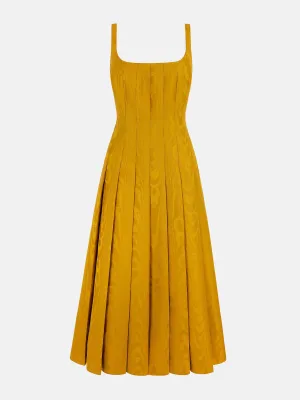 Ochre moire mikado Adele dress