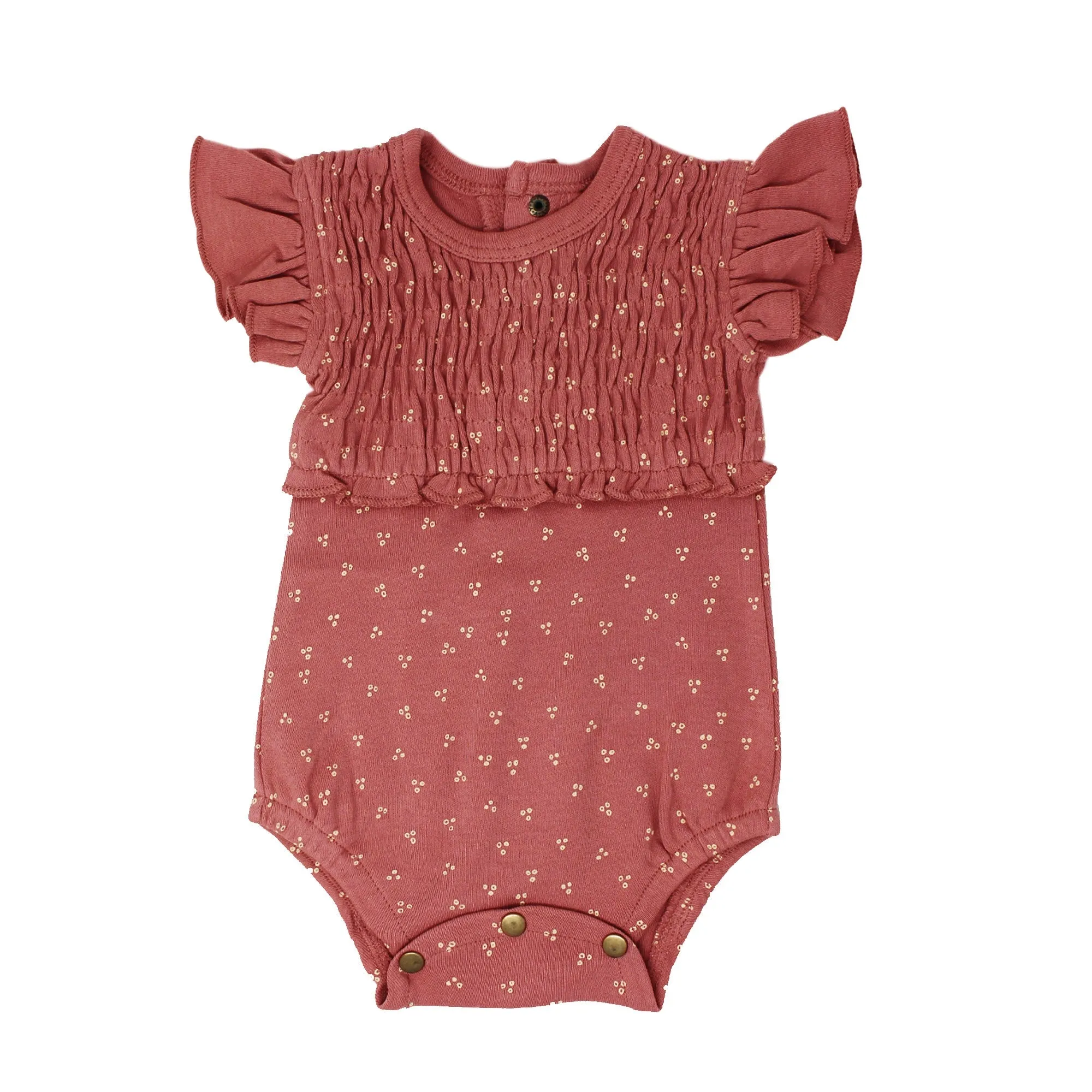 Organic Smocked S/Sleeve Bodysuits