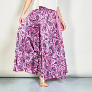 Paisley smocked wide-leg trousers wholesale