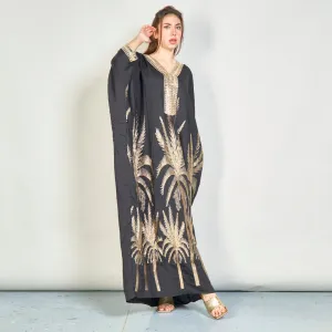 Palm embroidered oversize kaftan wholesale