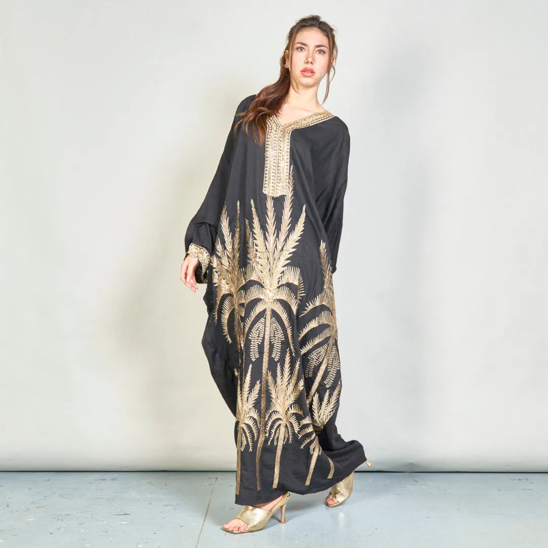 Palm embroidered oversize kaftan wholesale