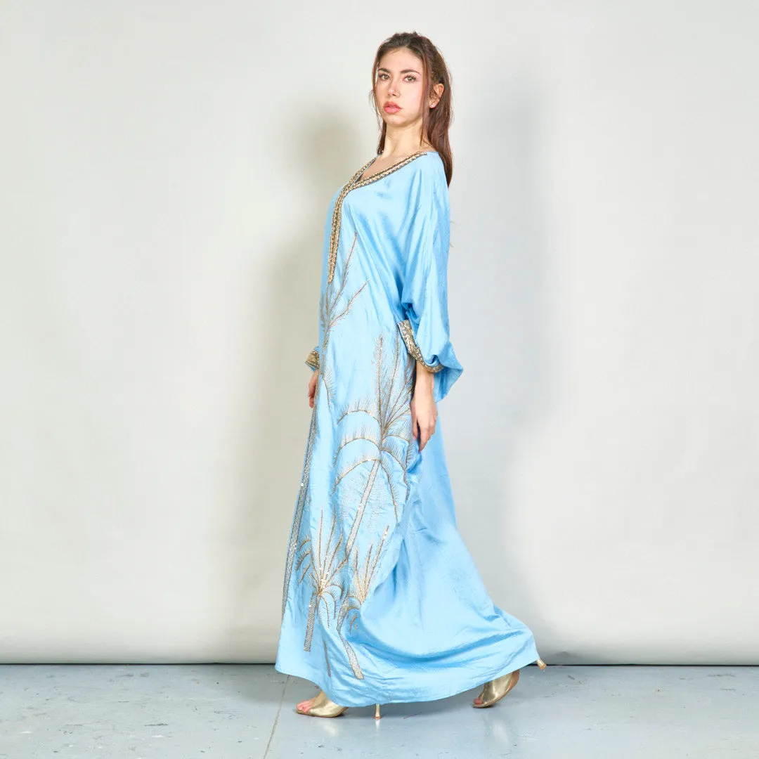 Palm embroidered oversize kaftan wholesale