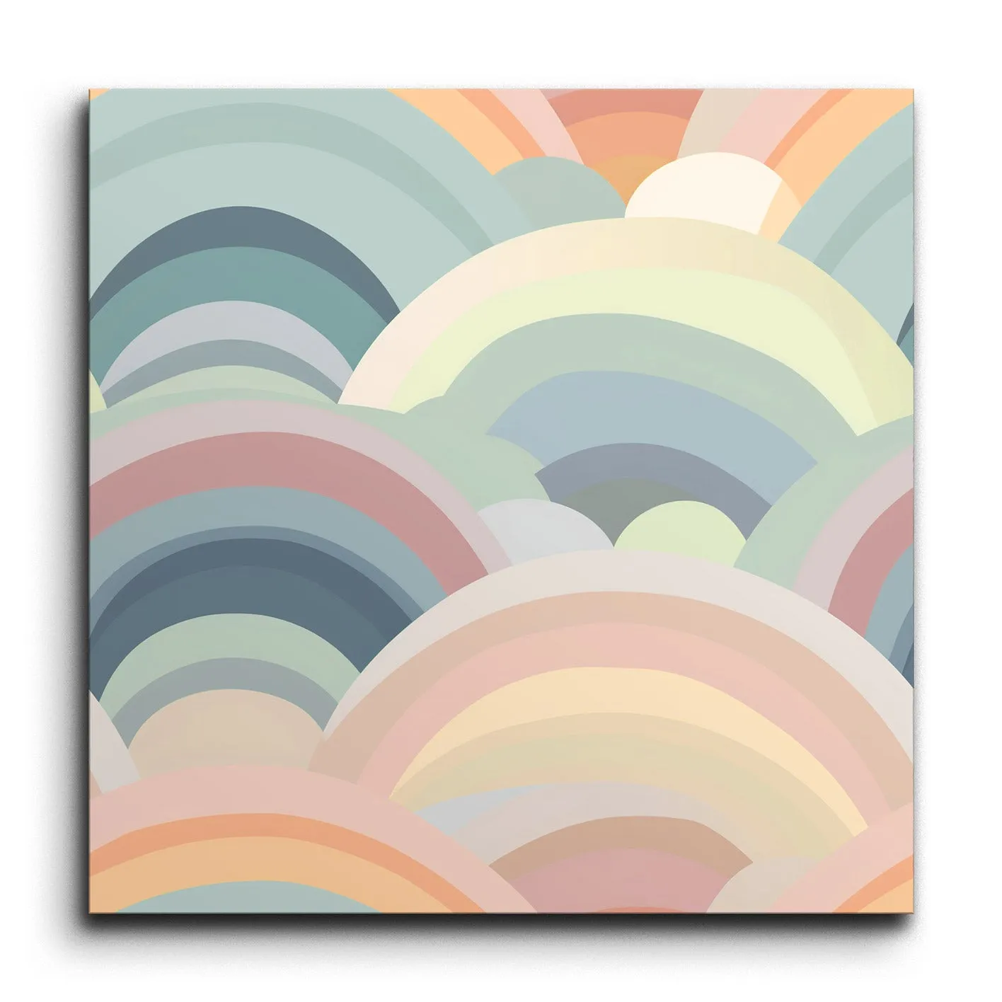 Pastel Harmony: Overlapping Arcs Art