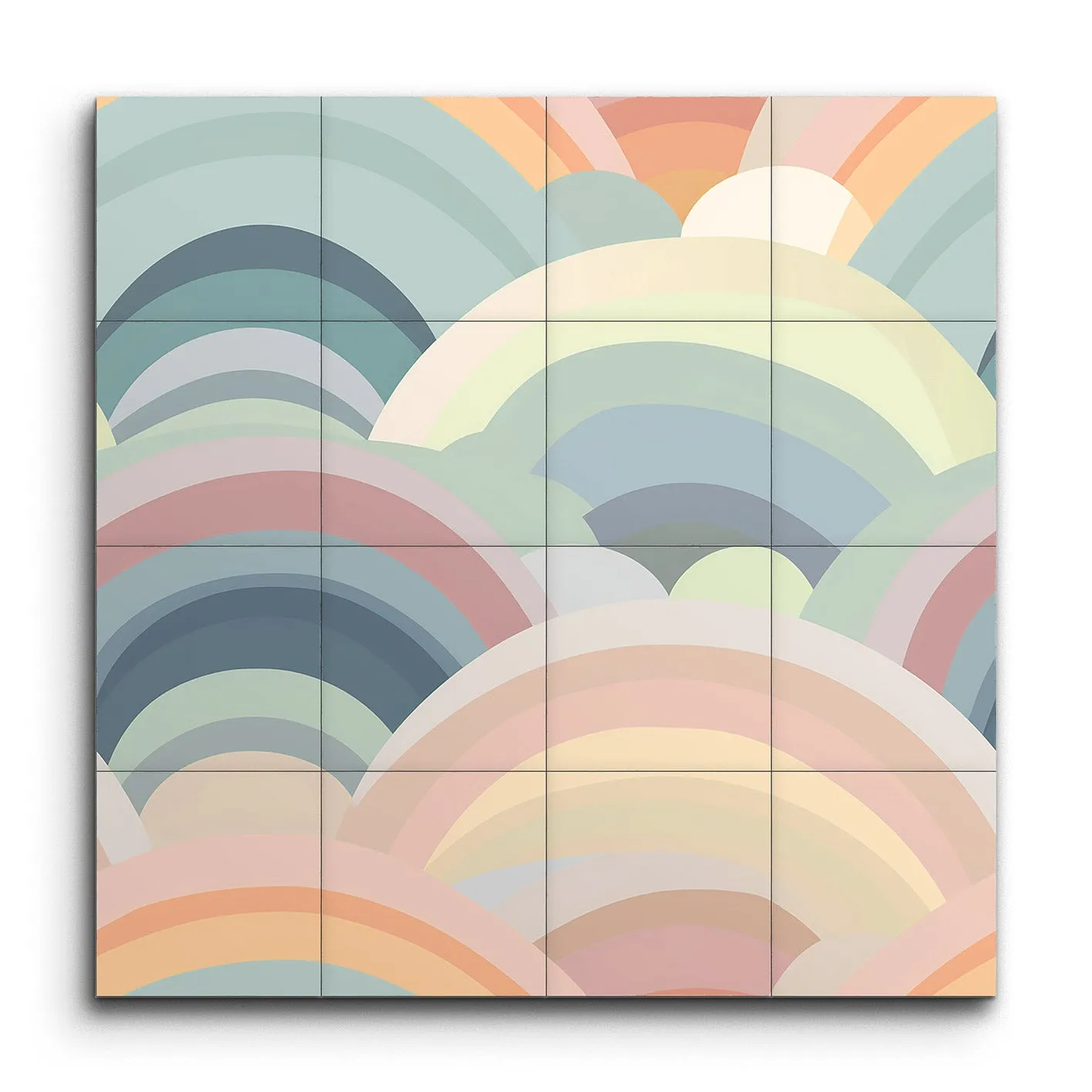 Pastel Harmony: Overlapping Arcs Art