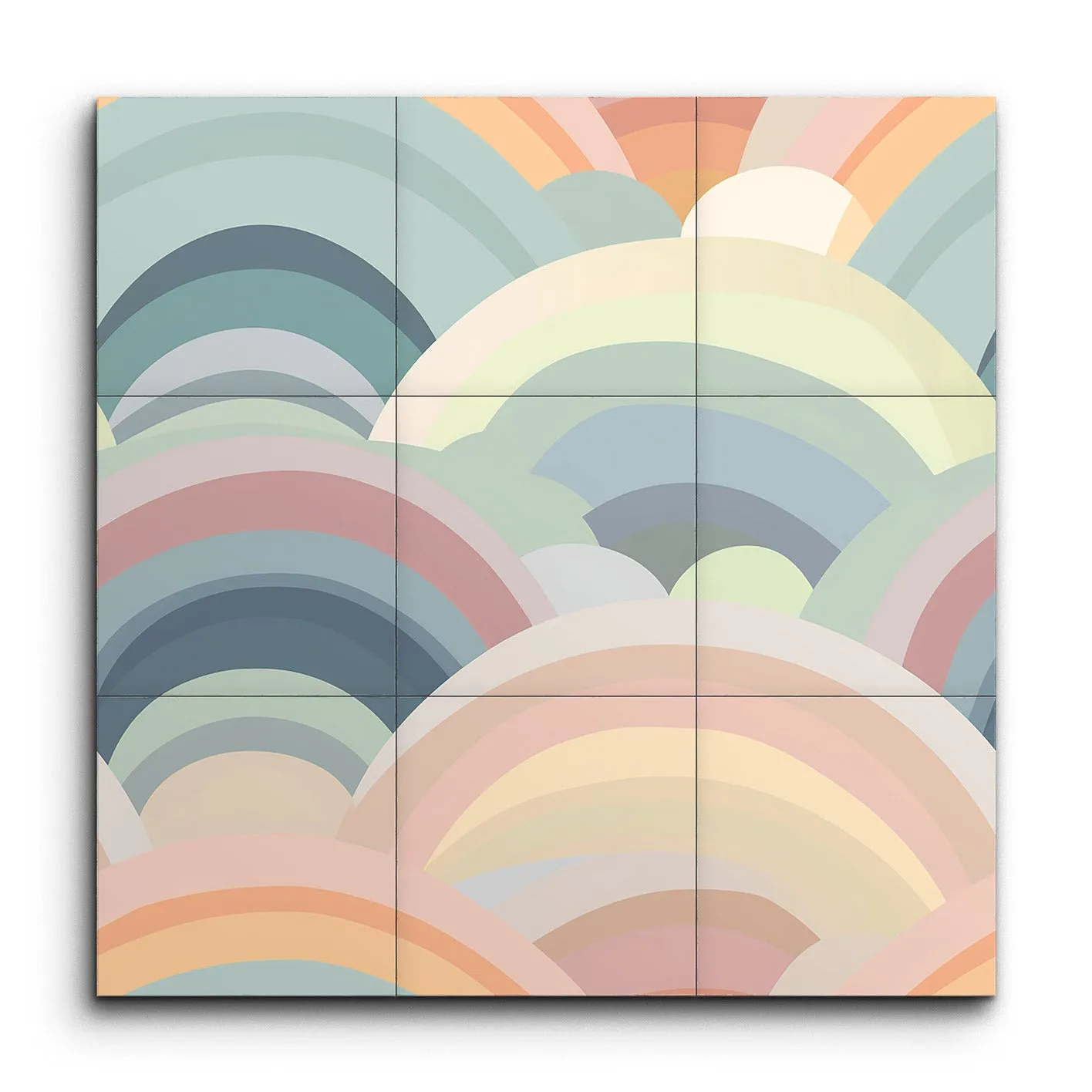 Pastel Harmony: Overlapping Arcs Art