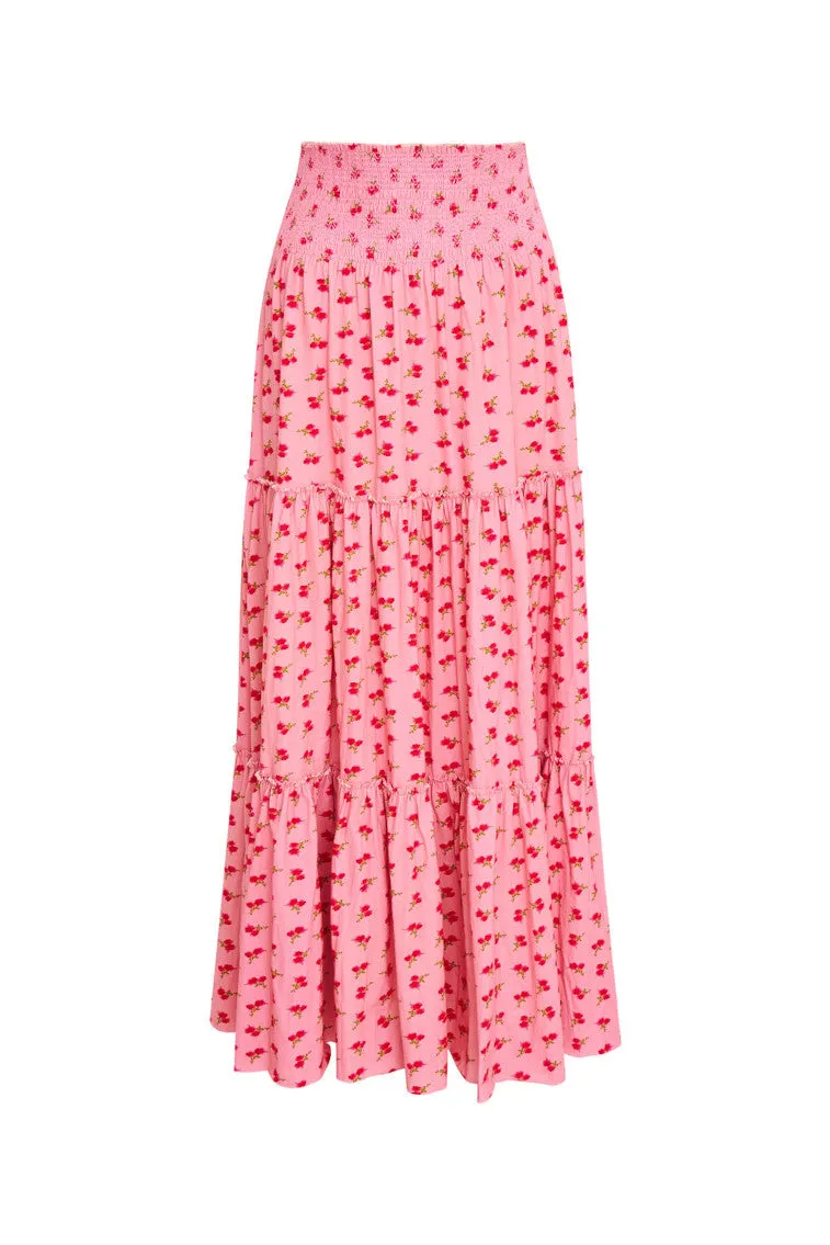 Phia Floral Printed Smocked Maxi Skirt