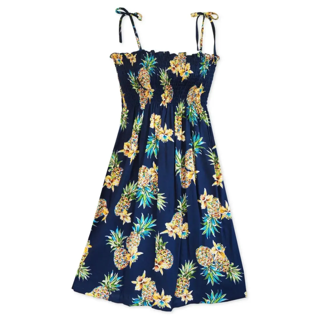 Pineapple Blue Moonkiss Hawaiian Dress