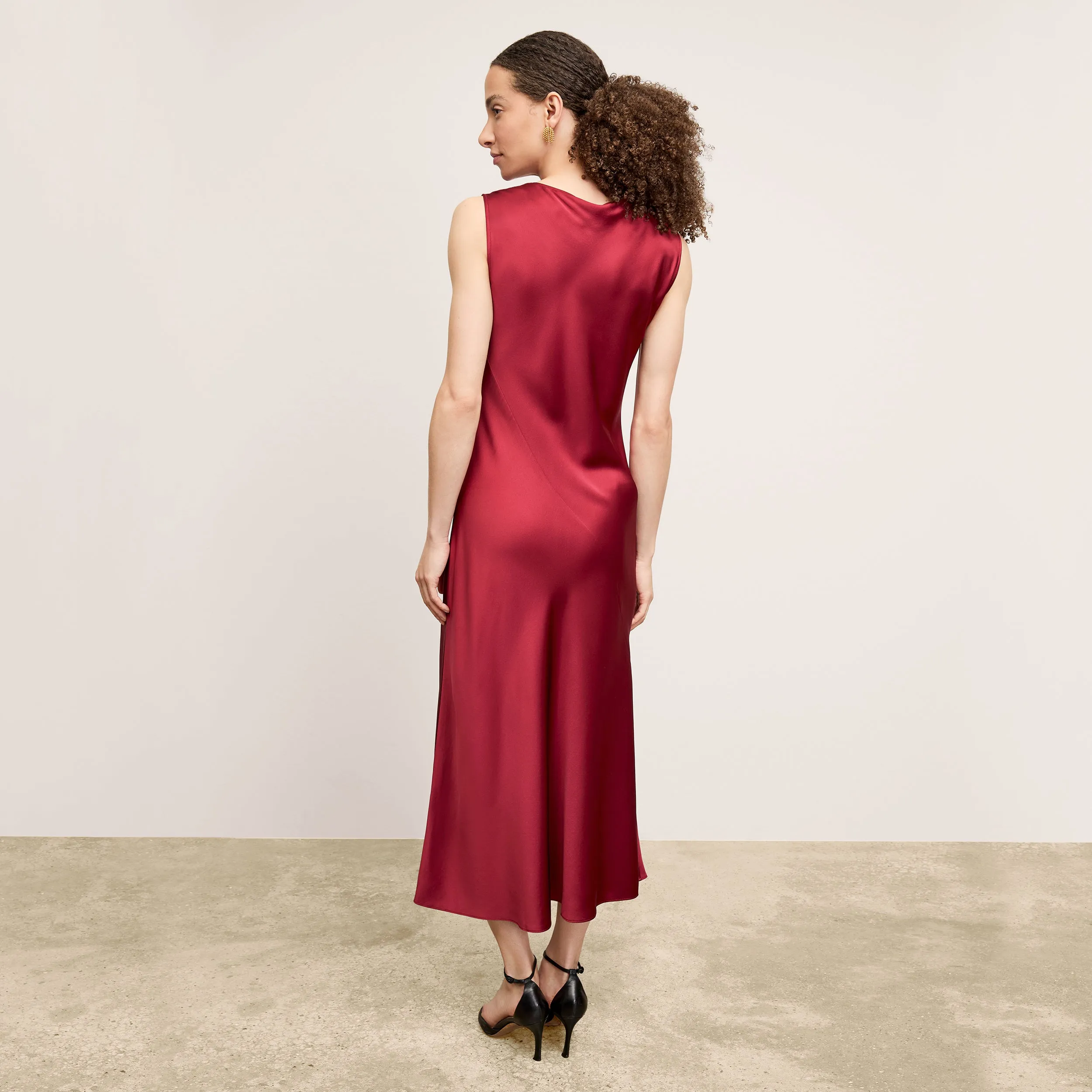 Priya Dress - Washable Silk Charmeuse :: Scarlet