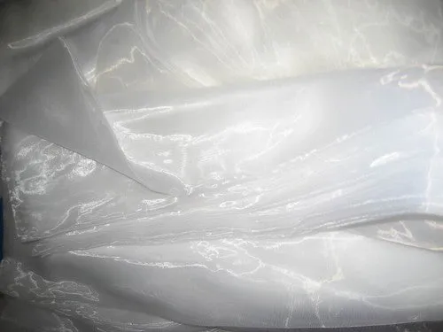 Pure White Polyester Organza Fabric~Width 44" wide