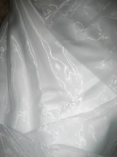 Pure White Polyester Organza Fabric~Width 44" wide