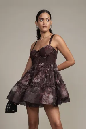 Raelynn Mini Dress in Plum Floral