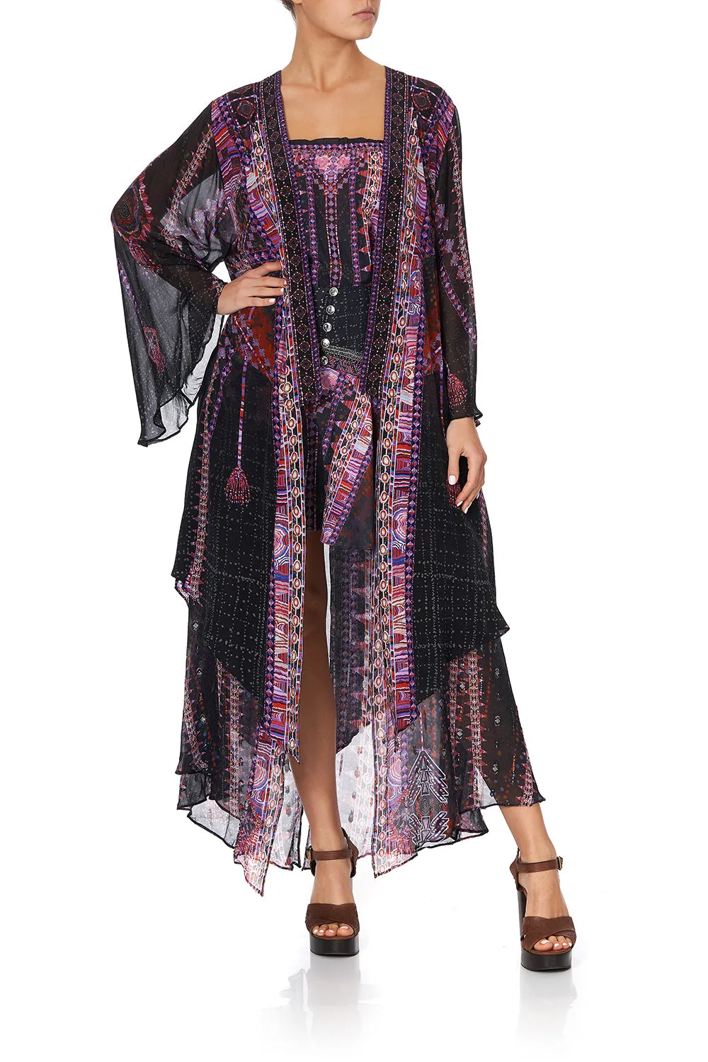 ROBE WITH DOUBLE LAYERED HEM MINA MINA