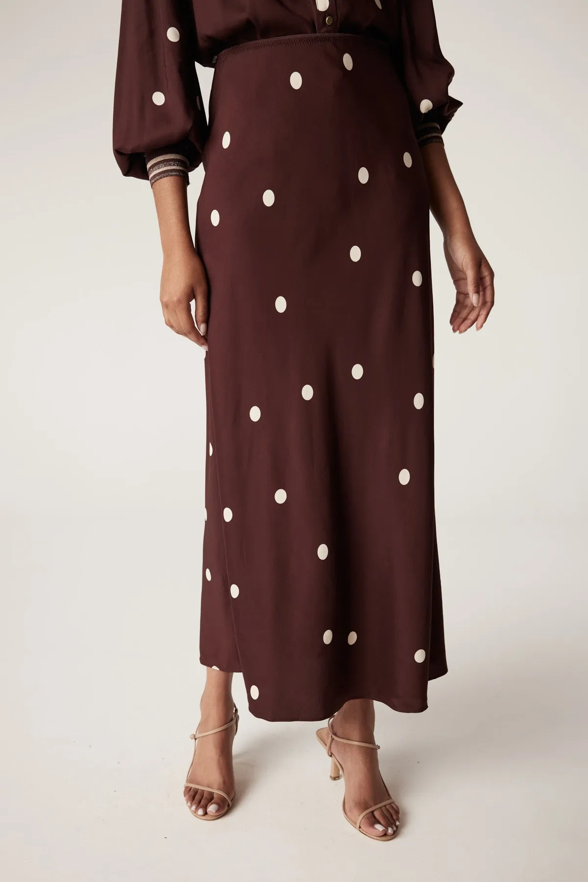 Roberts Bias Skirt - Chocolate Spot