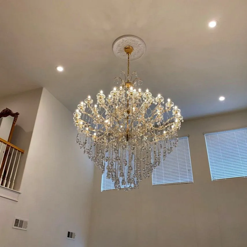 Rylight 47.2"/67"W Candle Light Crystal Chandelier