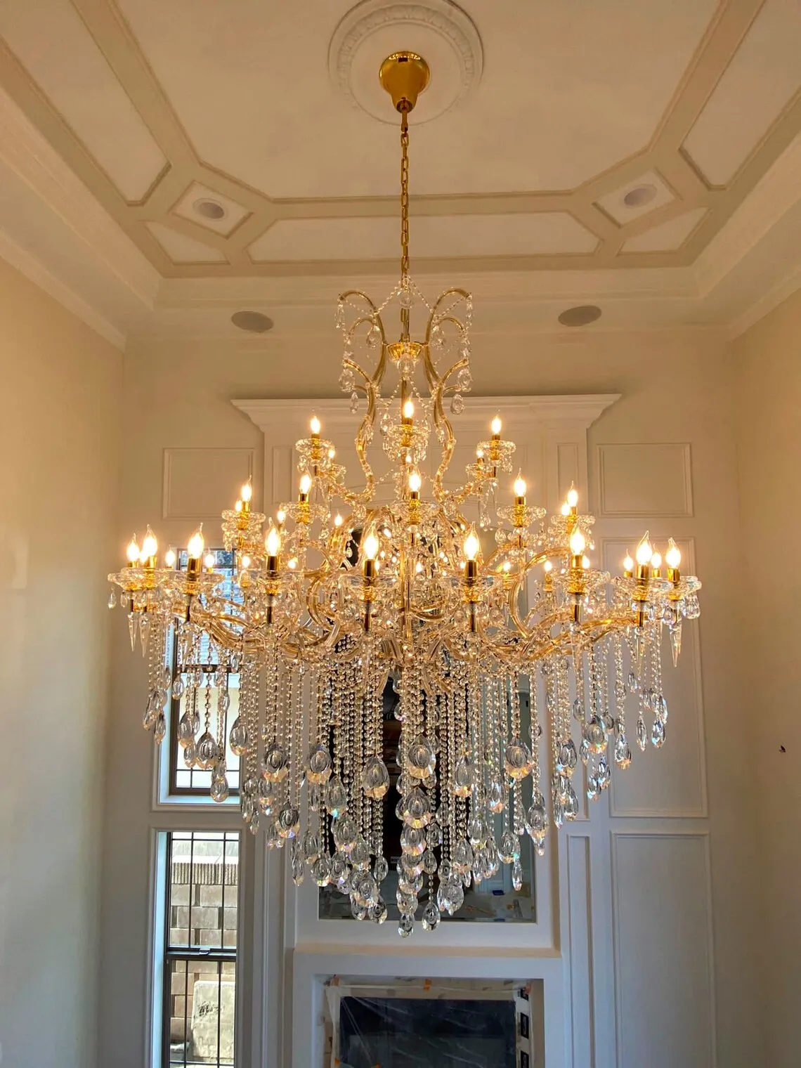 Rylight 47.2"/67"W Candle Light Crystal Chandelier