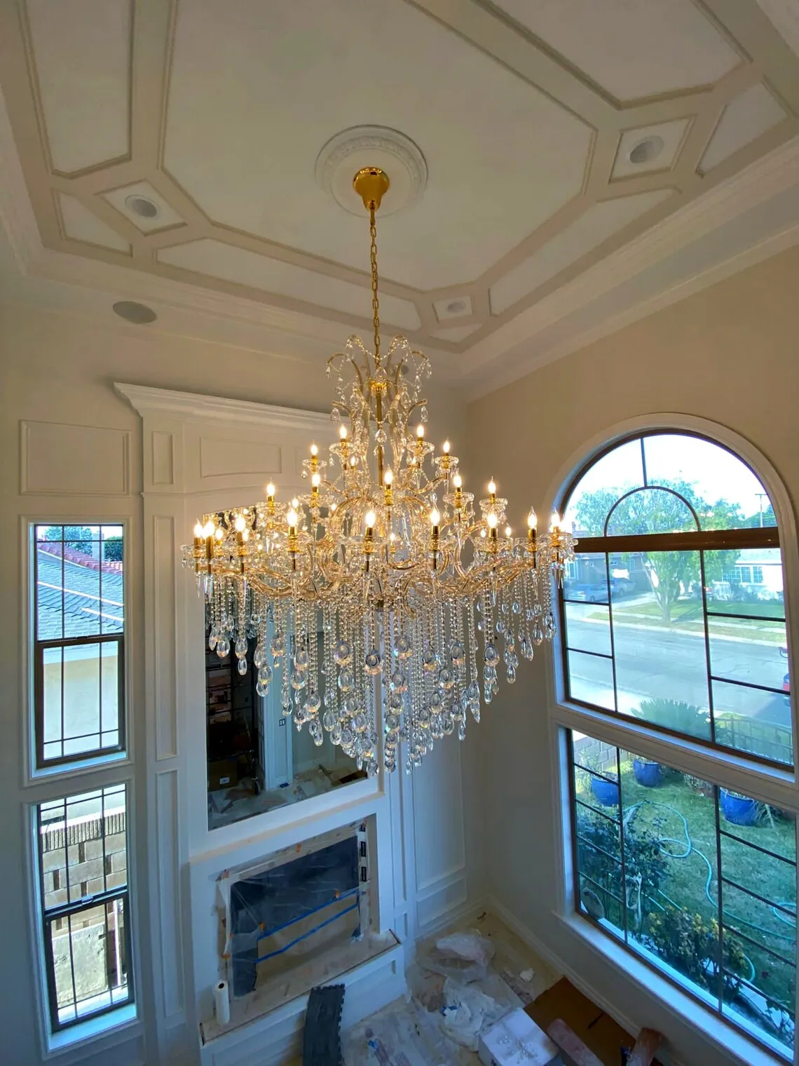 Rylight 47.2"/67"W Candle Light Crystal Chandelier