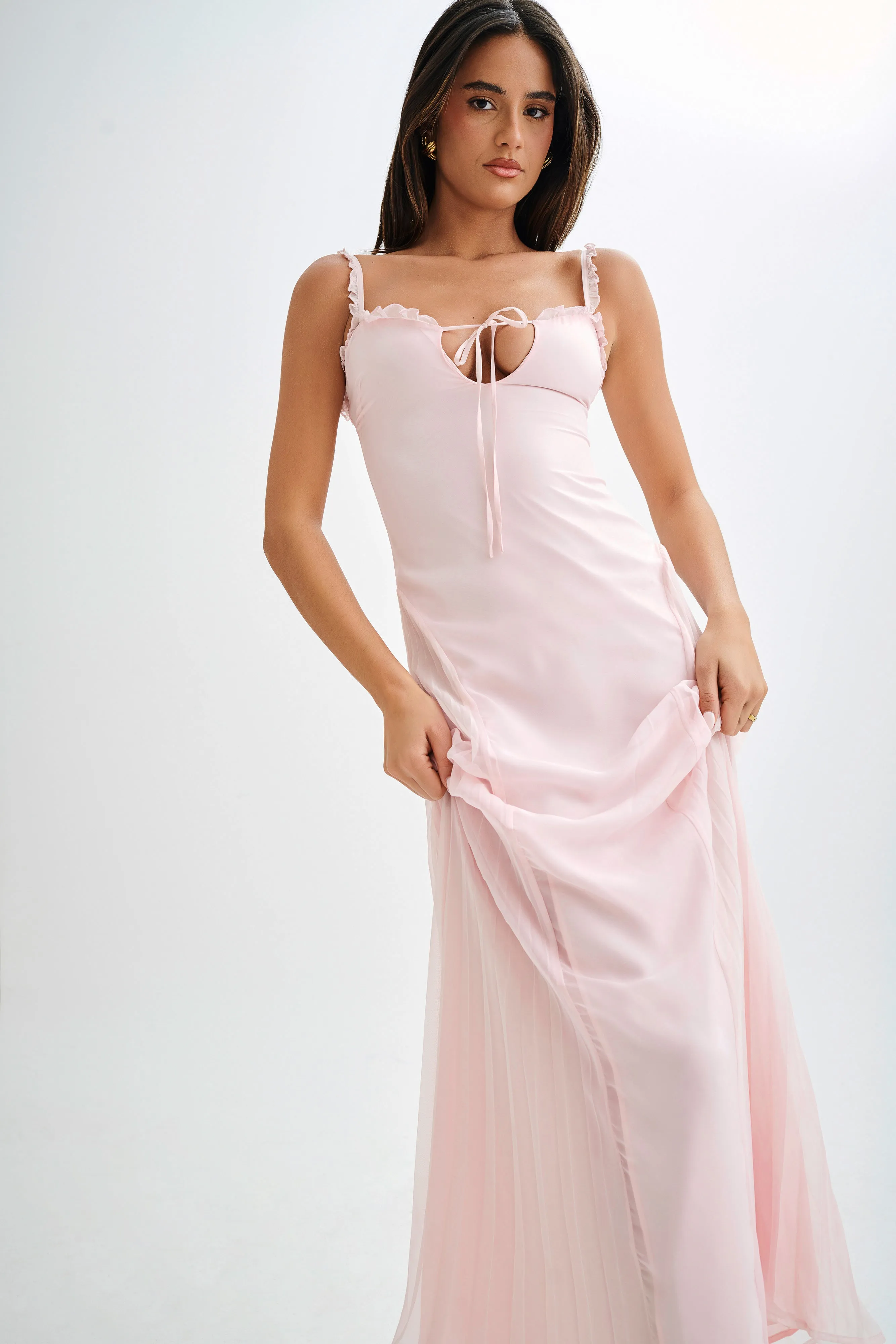 Saira Chiffon Maxi Dress - Powder Pink