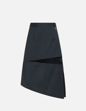 Sheer Panelled Midi Skirt