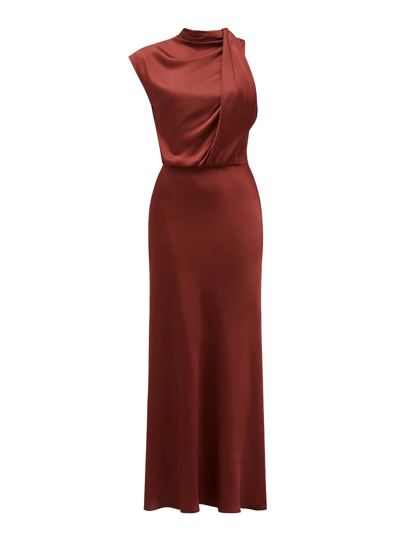 Sienna High Neck Satin Midi Dress