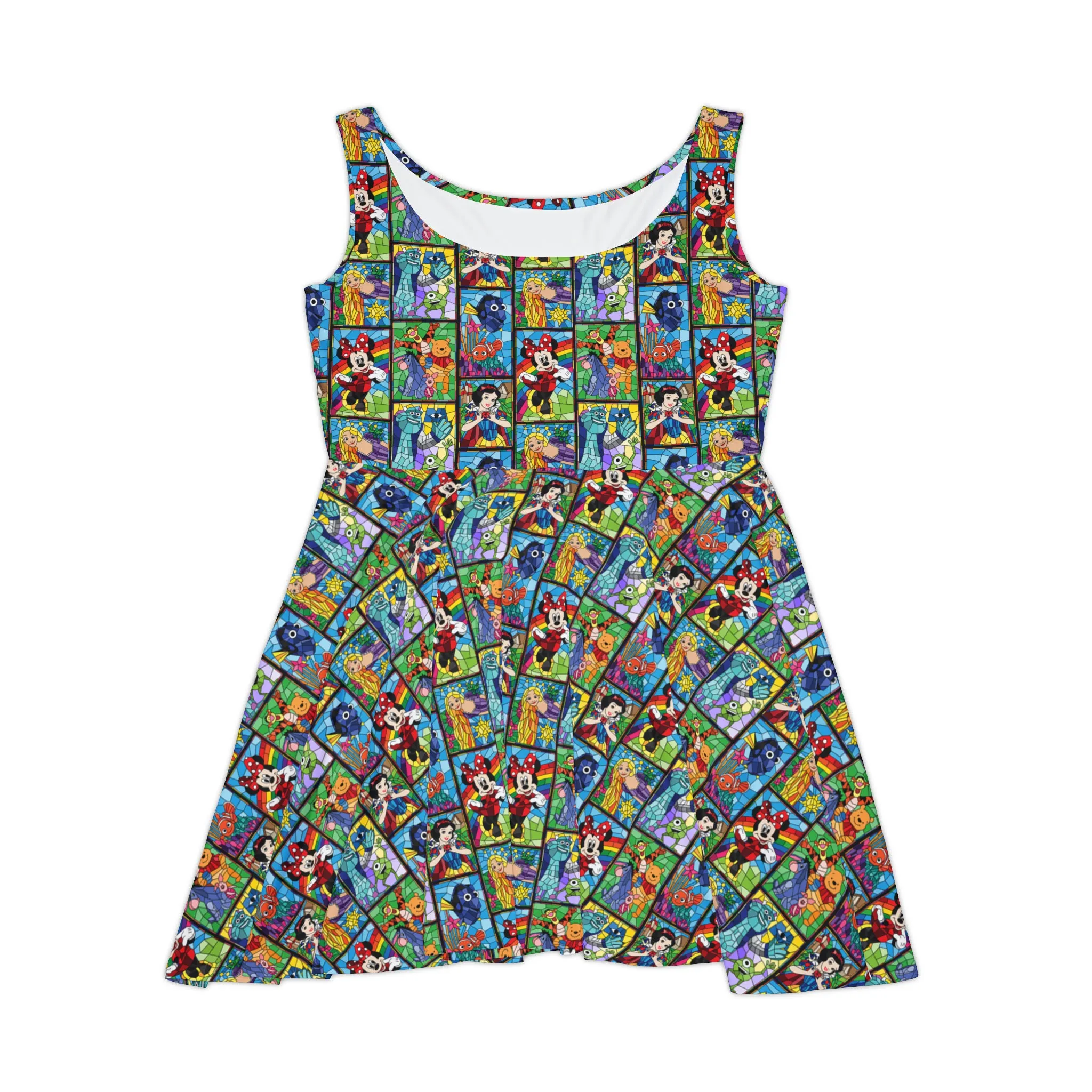 Stained Glass Characters Women's Skater Dress