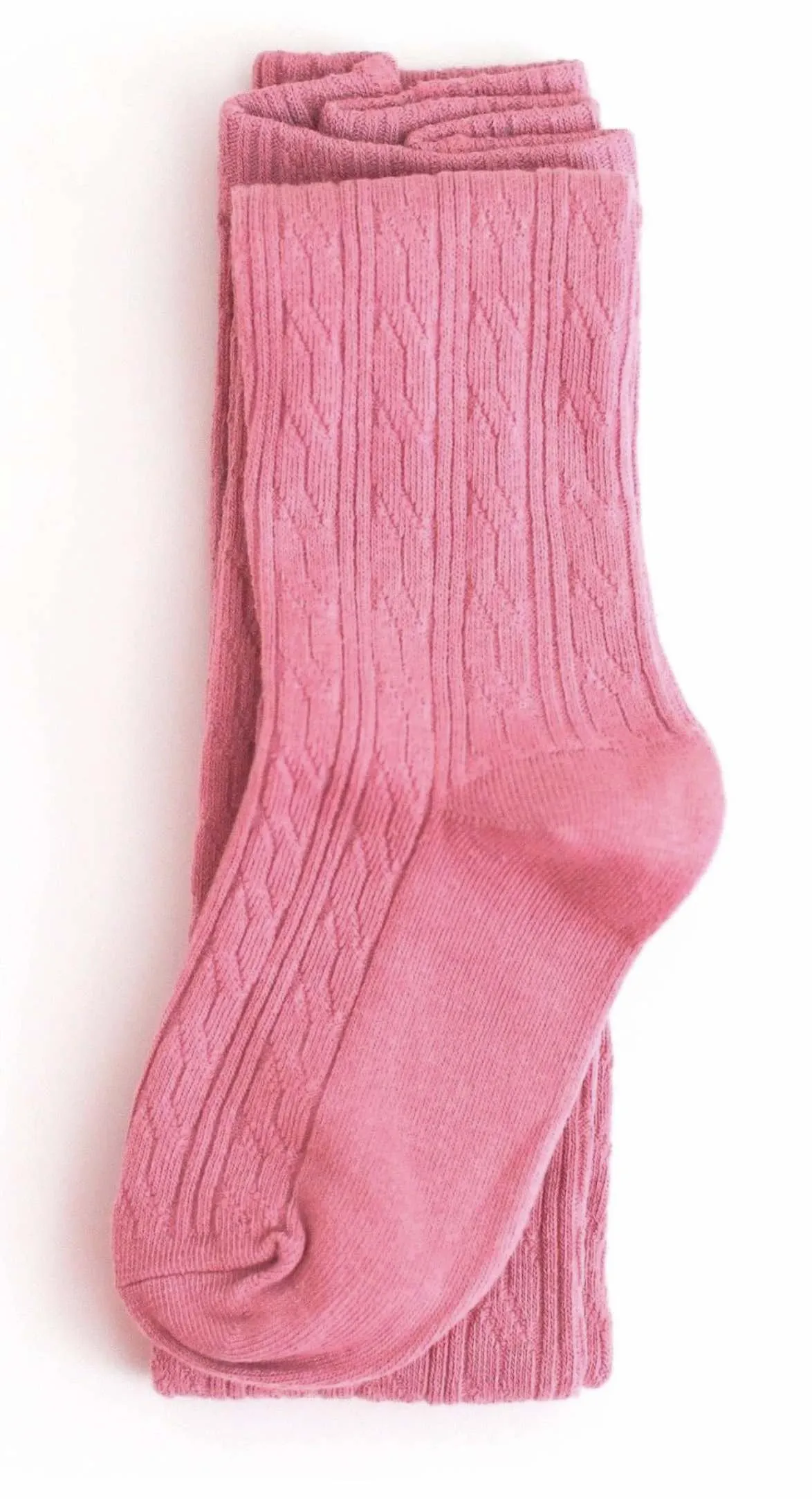 The Little Stocking Co - Cable Knit Tights - Malibu Pink