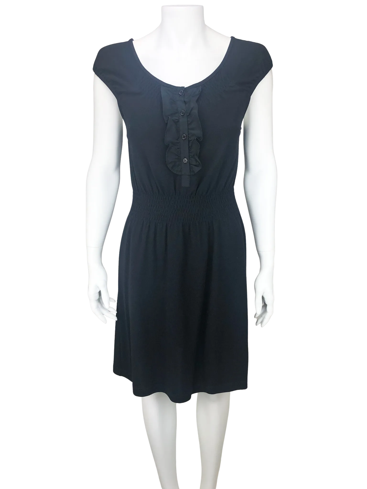 Theory, Cap Sleeve Knit Dress, Black, Size S