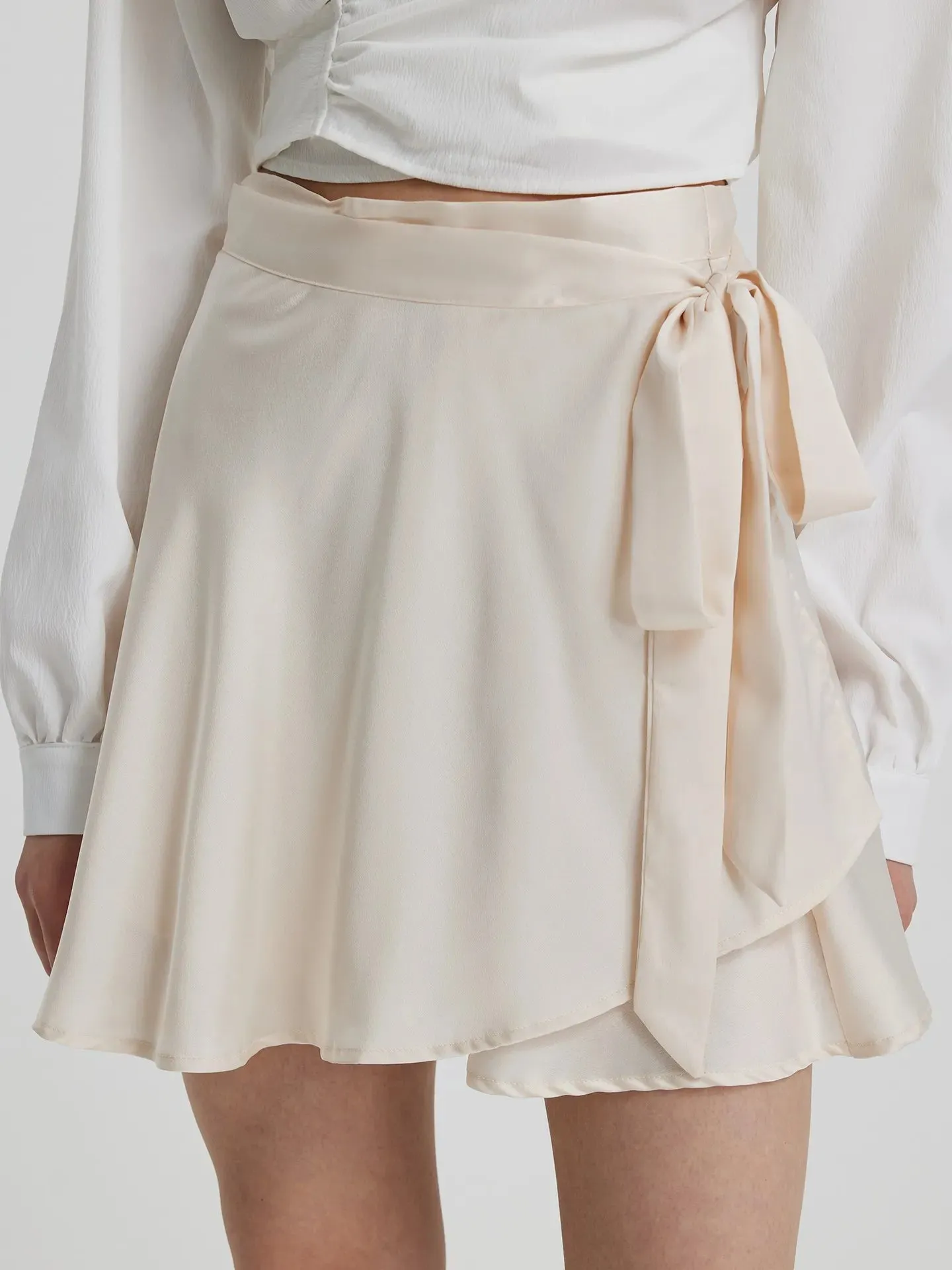 Trendy Bow Tie Wrap Skirt