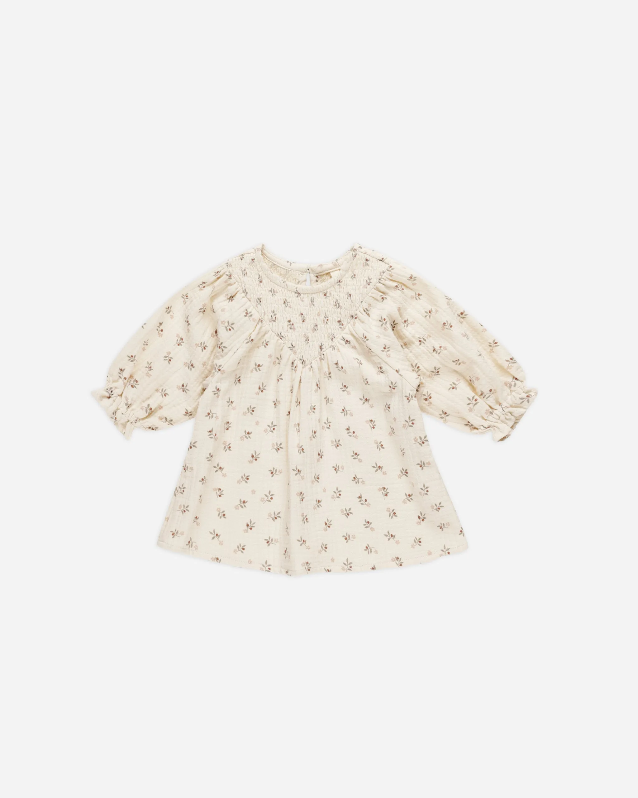 V Smocked Dress || Holly Berry